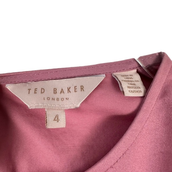 Ted Baker Sz 4 US 10 Women's Wrap Tie Front Cotton Kimono Top Large - Picture 8 of 14